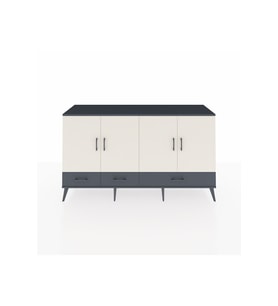 Kronos Konsol 6 Raflı 3 Çekmeceli 4 Kapaklı 176x59x99 Antrasit-Aytaşı/Antrasit