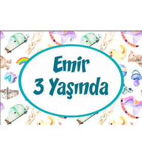 OyuncakLAR Temalı Doğum Günü Afişi -1 70x100 cm
