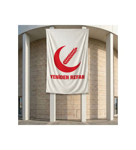 Yeniden Refah Partisi Bayrağı 140gr Premium Raşel Kumaş 200x300 cm