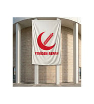 Yeniden Refah Partisi Bayrağı 140gr Premium Raşel Kumaş 200x300 cm