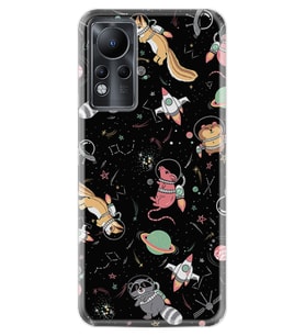 INFINIX Note 11 Pro Note 10 Hot 9 Play Kılıf Desemli Silikon Planet Animals 1771