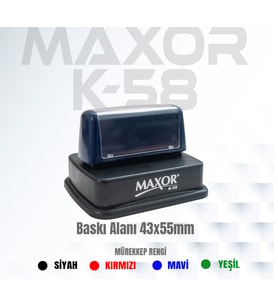 Maxor K-58 İsim-Ünvan Kaşesi 1 Adet 43x55 mm