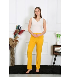 Akbeniz Kadın Pamuk Penye Tek Alt Pijama Sarı 27513