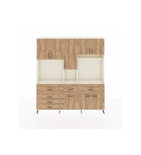Arges Gardrop 10 Raflı 6 Çekmeceli 8 Kapaklı 220x30x243 Aytaşı-Çam