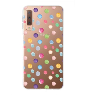 PrintiFy Samsung Galaxy A7 2018 ile Uyumlu 1mm Slim Fit Water Color 6 Baskılı Şeffaf  Kılıf