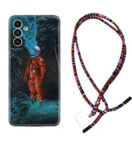 Samsung A23 A31 A32 A50 A51 A52 A53 A70 Kılıf Boyun Asklı Rasta Silikon Astronot Smoke 1769