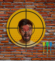 BK Gift Kişiye Özel Fotoğraflı Eğlenceli 40cm Dart Oyun Seti Model 4