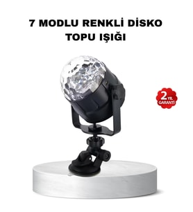 Müzik Ritmine Duyarlı Renkli Disko Topu – 7 Modlu Işıklı Parti Lambası