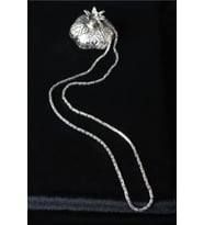 Erkek Zincir Kral 925 Ayar Gümüş Siyah Zincir Kolye (Silver)