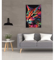 Renkli Kedi Temalı Cam Tablo