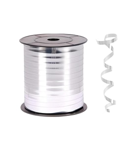 Metallik Gümüş Rafya Şerit 8 Mm X 200 M