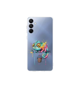 Samsung Galaxy A17 ile Uyumlu Splash Bukalemun Tasarımlı Şeffaf Silikon Kılıf