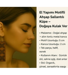 Kar Tanesi Motifli Ahşap Sallantılı Küpe – Doğaya Kulak Ver