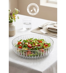 Selen Concept Linea Damla Model El Yapımı Cam Salata ve Meyve Kasesi Tekli