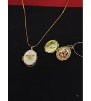 316L Çelik Gold Renk Açılır Resimli Kolye (Fotoğraf eklenebilir)