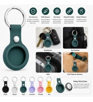 Lexroo AirTag ile Uyumlu Silikon Anahtarlık Kılıfı A020 Darbe Emici Koruma Metal Halkalı Tracker