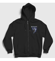 Presmono Unisex Siyah Dead Nevermore Fermuarlı Kapüşonlu Sweatshirt 167810tt