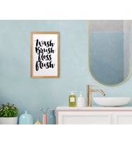BK Home Wash Brush Floss Flush Dekoratif Retro Ahşap Tablo-1