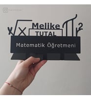 Matematik Öğretmeni Masaüstü İsimlik - Metal Masa İsimliği - Kişiye Özel İsimlik