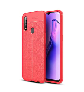 Oppo A31 Kılıf Pu-Deri Leather-Pu Serisi Protected Case (Kırmızı)