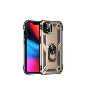 iPhone 14 Kılıf Sofya Yüzüklü Silikon Kapak - Gold