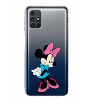 Samsung Galaxy M31s  Kamera Korumalı Kapak Minnie Mouse Tasarımlı  Şeffaf  Kılıf