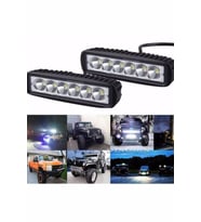 2 Adet 6 Ledlı Metal Kasali 18 W Off-road Led Isik Gündüz Fari Si