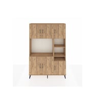Arges Dolap 10 Raflı 6 Kapaklı 132x30x195 Çam-Çam/Çam