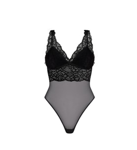 Gloria Essential Siyah Dantelli Kadın Body