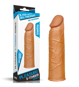 Lovetoy X-Tra 3 Cm Dolgulu Realistik Prezervatif Uzatmalı Penis Kılıfı