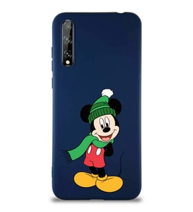 Huawei Y8P Soft Premier Kapak Mickey Mouse-G Tasarımlı Silikon Kılıf - Lacivert (Şeffaf)