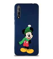 Huawei Y8P Soft Premier Kapak Mickey Mouse-G Tasarımlı Silikon Kılıf - Lacivert (Şeffaf)
