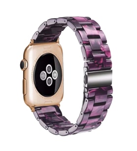 BİPOWER Apple Watch 42-44mm KRD-25 Resin Kordon (Mor)