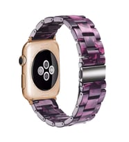 BİPOWER Apple Watch 42-44mm KRD-25 Resin Kordon (Mor)