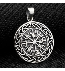 Viking Vegvisir Pusulası 925 Ayar Gümüş Erkek Kolye Ucu