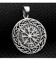Viking Vegvisir Pusulası 925 Ayar Gümüş Erkek Kolye Ucu