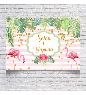 Flamingo Temalı Doğum Günü Afişi