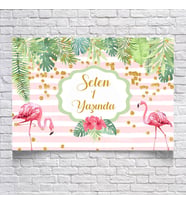 Flamingo Temalı Doğum Günü Afişi