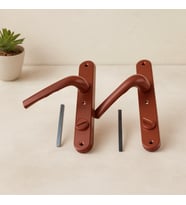 Kahverengi PVC Kilitli Banyo WC Kapı Kolu