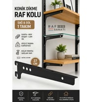 1 Takım Raf Destek Kolu 27 cm – 40 Hatve – Ahşap MDF Sunta Cam Raf Tutucu Raf Kolu Siyah
