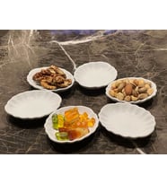 6 Adet İstridye Çerezlik Reçellik Lokumluk Sosluk (Beyaz)