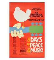 Woodstock 1969 Vintage Müzik Festivali Sanat Tablo Ahşap Poster Dekoratif