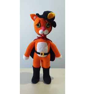 Çizmeli Kedi Amigurumi Organik Oyuncak