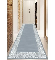 Dijital Baskılı Kaymaz Taban Yıkanabilir Modern Yolluk Ve Koridor Halısı NDU-HS-523 (Gri)