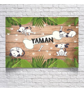 Sevimli Köpek Temalı Doğum Günü Afişi 35X50 cm