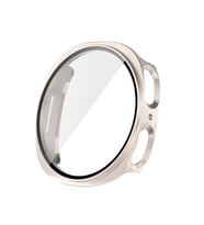 Samsung Galaxy Watch 8 44mm Uyumlu Sert PC Kasa ve Ekran Koruyucu Zore Watch Gard 38 (Bej)