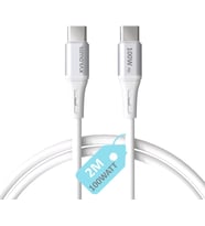 Lexroo Type C-C, 2Metre, 100WATT PD Hızlı Şarj Kablosu, Wahoo (1Ad x 2Metre Beyaz)
