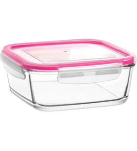 Fresco Büyük Tekli Cam Saklama Kabı, Pembe