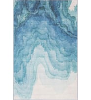 Eliana Home Baskılı, Yıkanabilir Kaymaz Taban Salon Halısı LNA1212 100x150 cm (Mavi)