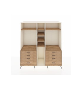 Kronos Dolap 8 Raflı 8 Çekmeceli 3 Askılı 220x59x243 Aytaşı-Çam/Çam